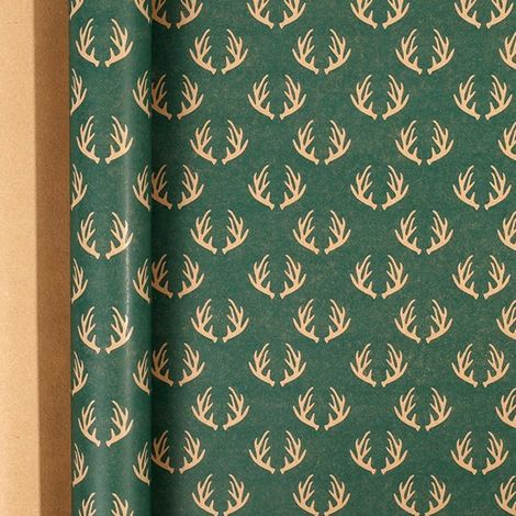 Rouleaux de papier cadeau de Noël - 43 cm x 3 m/rouleau - Parfaits pour emballer les cadeaux de Noël et décorer les fêtes, motif bois de cerf (1/5)