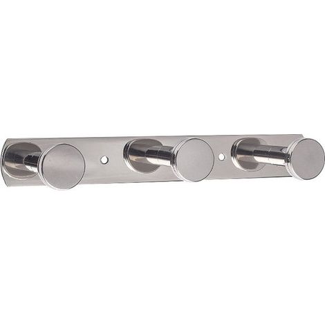 Porte-manteau mural - porte-manteau suspendu - patère - avec 3 crochets - acier inoxydable - argent - 20,82,85cm - pour chambre, hall, salle de bain, couloir - Matériel de montage inclus (1/5)