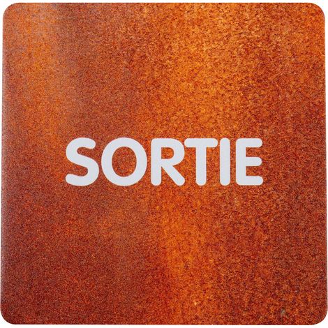 Plaque de porte alu effet rouille - Sortie - 4385174 (1/2)