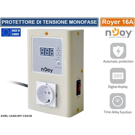 PROTETTORE DI TENSIONE MONOFASE AC 220V 16A PROTEZIONE DA SOVRATENSIONE E SOTTOTENSIONE CON DISTACCO AUTOMATICO (1/5)