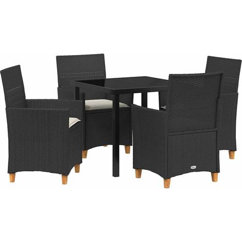 Maison Exclusive - Set da Pranzo per Giardino 5 pcs Nero polyrattan (1/5)