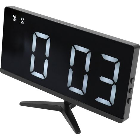 Rahmenloser LED-Wecker, multifunktionaler digitaler Spiegelwecker für Büro und Zuhause (1/5)