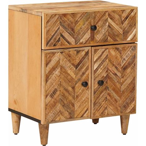 vidaXL Comodino Marrone 50 x 33 x 60 cm Legno di mango massello