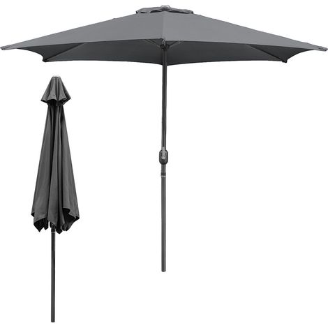 Parasol de jardin - Parasol - Résistantes à Intempéries - Ø 350 cm - Gris, Parapluie hawaïen, Parapluie d'extérieur (1/5)