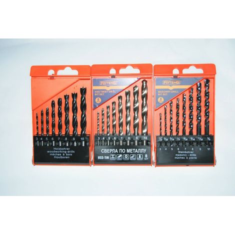 SET PUNTE PUNTA TRAPANO METALLO FERRO MURO LEGNO 3 10 MM METRICHE 24 PZ HSS