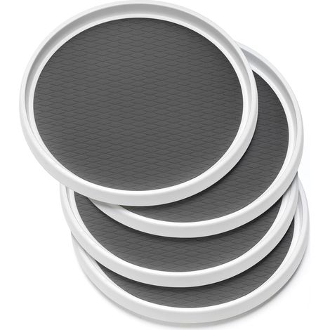 Set di 4 vassoi girevoli antiscivolo da 25,4 cm (10") – per armadietti, cucina, frigorifero, bagno, sotto il lavello, porta spezie.