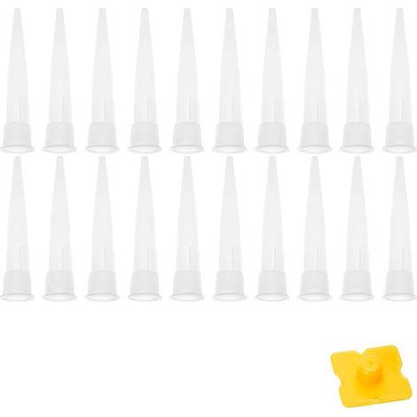 Cartridge Sockets, Cartridge Tips, Silicone Nozzle, Cartridge Nozzle, Caulking Gun Nozzle, Silicone Nozzle Applicator for Adhesive Sealant and Caulking Gun, 20 Pack (1/5)