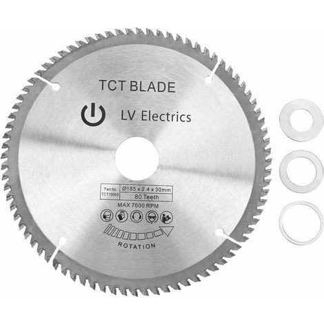 185 mm Silber-Hartmetall-Kreissägeblatt, Trennscheibe für Holz, 60 Zähne (1/5)
