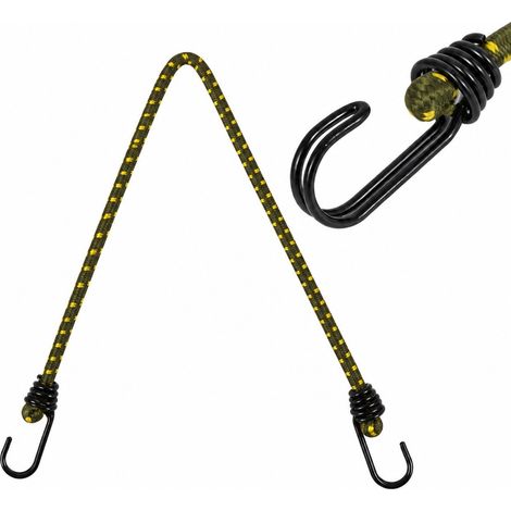 Corde élastique de 8 mm avec mousqueton, vert armée, pour tente, corde à linge de camping, sangle à bagages, 60 cm, double crochet kaki (1/5)