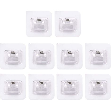 Lot de 10 supports de tringle à rideaux auto-adhésifs, sans perçage et réglables.