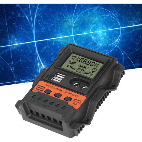Photovoltaik-Leistungsregler mit dualem USB-Anschluss, 12V/24V LCD-Solarregler, PWM-Laderegler, 30A (1/5)