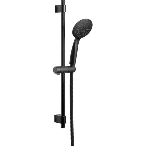 Colonne de Douche Modèle Young Nettoyage Facile Pommeau 11 cm Barre de Douche, douchette à Main 5 Fonctions et Flexible de Douche Assorti 150cm Noir (1/5)
