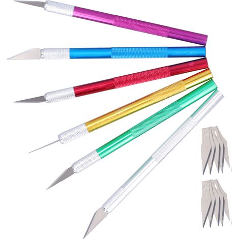 Ensemble de couteau à sculpter pour loisirs créatifs, stylo à graver le cuir, manche en aluminium, découpe pour œuvres d'art à faire soi-même (1/5)