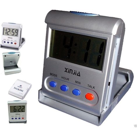 TrAdE Shop Traesio - Orologio Sveglia Da Tavolo Vivavoce Digitale Display Lcd Allarme Sonoro -