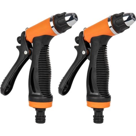 2 Pack Garden Hose Nozzle Set, Adjustable Brass Pressure Sprayer with Ergonomic Grip for Car Wash and Plant Watering (1/5)
