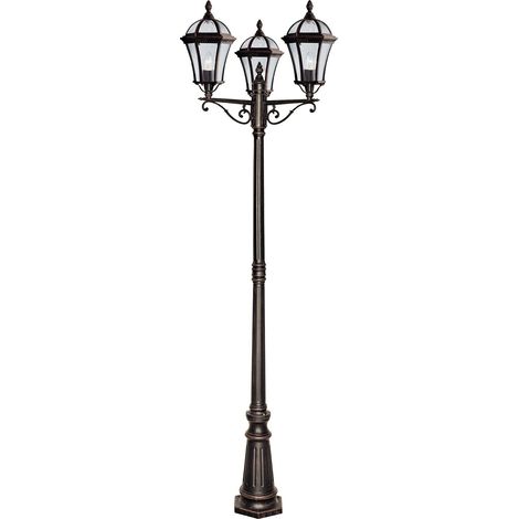 Searchlight Capri - Lampione da esterno 3 luci Rustico Marrone IP43, E27 (1/5)