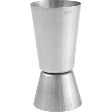 Medidor de alcohol de acero de doble cara para bartender, 25/50 ml - Hendi 596722