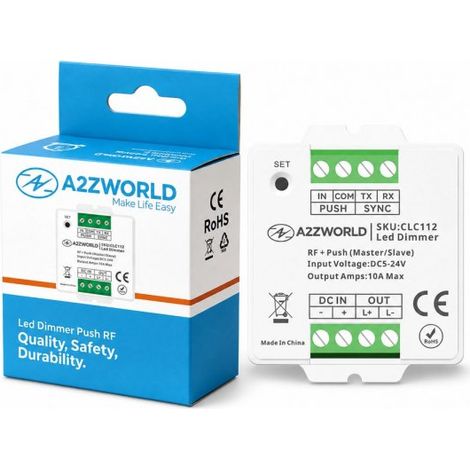 Led Dimmer Push Pulsante+RF, Master Slave, Memoria e Sincronizzabile, 5V 12V 24V 10A, Sostituzione CL9111 CL9115, Compatibile Con CLC101R