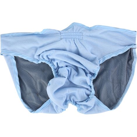 Culotte Hygiénique Pour Chien - En Coton Mélangé Bleu - Avec Sangles Élastiques Et Fermeture Velcro - Taille S (1/5)