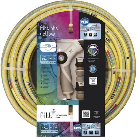 Manguera riego No Torsion FITT Yellow con accesorios