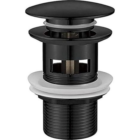 [JAMAIS UTILISÉ] Bombe Vidage Salle de Bain, Bonde lavabo avec Trop Plein, Pop Up, Noir, M (1/4)