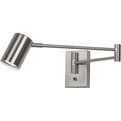 Aplique de pared led modelo Romeo acabado niquel satinado, 8cm(ancho) 63cm (fondo) 12cm(alto). (1/2)