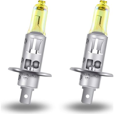 H1 Car Halogen Headlight Bulb 12V 55W 3000K Gold High Beam/Low Beam Halogen Headlight Car Motorcycle Fog Light Bulb DRL 2pcs (1/5)