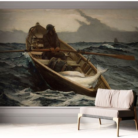 Fotomurale adesivo - parete decorativa - decorazione casa - stile moderno parete - Pescatore in mare 312x219 cm (1/5)