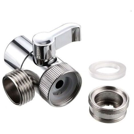 Pair 3-Wege-Duschumstellventil, M22 x M24 Ersatz-Duschadapter, Wasserhahnventil für Küche oder Bad