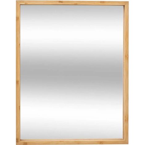 Five Simply Smart – Miroir mural rectangulaire en bambou naturel 44cm – Dimensions L. 34 x l. 3,1 x H. 44cm – Idéal pour décoration intérieure (1/3)