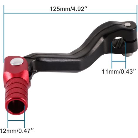 Huayang Bosuer Guizun whiteboard machine CB250 off-road motorcycle modification aluminum alloy gear shift lever black bar red head (1/4)