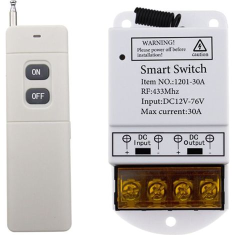 Geeignet für Tuya WiFi 30A Smart-Schalter, Smart-Automatisierungsmodule, Fernsteuerungsanwendungen, DC12-76V Relais, hohe Leistung.