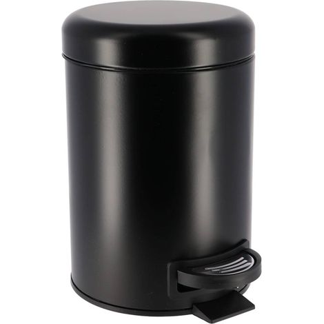 Papelera metálica con protección anticaída 3l - negro mate - Tendance