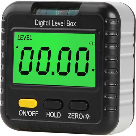 Inclinomètre numérique 360° avec mini rapporteur numérique, équerre magnétique, niveau électronique, écran LCD et bulle horizontale (1/5)