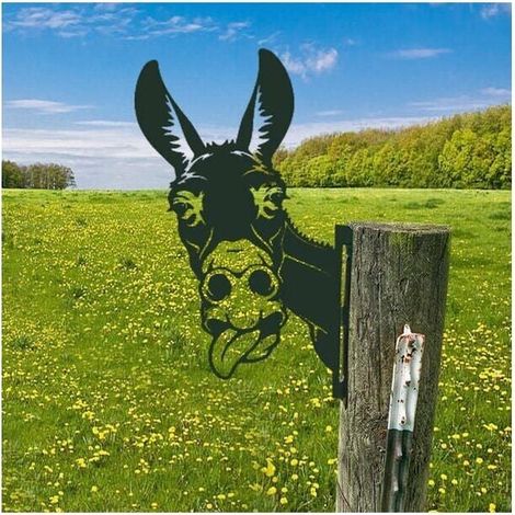 Ornements De Jardin, D'Âne en Métal,pour Clôtures Décorations en Plein Air Maison Âne Animaux Jardin Décor (1/5)
