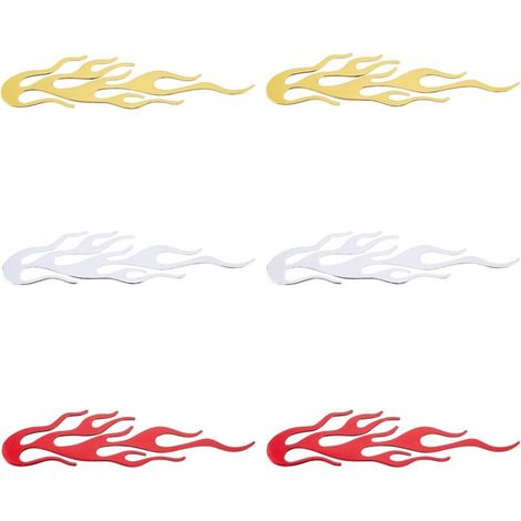 6 adesivi autoadesivi in PVC da 200x50 mm, 3 colori, con motivo fiamma, per auto, camion, SUV, moto, finestrini, laptop, bagagli, skateboard e biciclette (1/5)