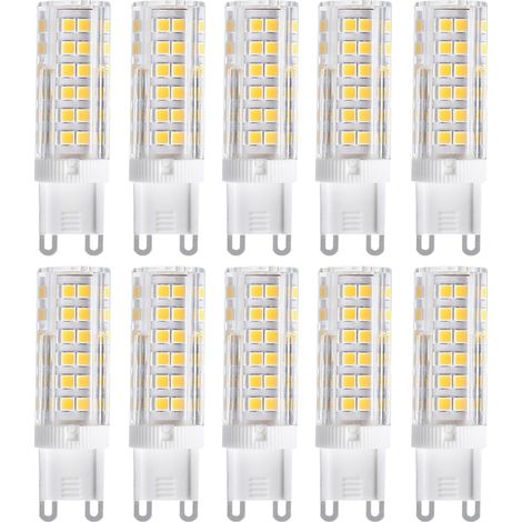 AUTRUCKER 10pc Ampoule LED maïs, perles LED, convient aux fours à micro-ondes, culot céramique à double broche, G9-7W, lumière neutre (1/4)