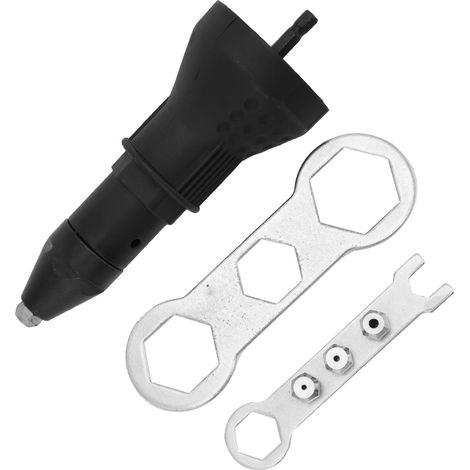 Adaptateur pour pistolet à riveter électrique, kit d'outils de rivetage, adaptateur de perçage pour riveter 2,44,8 mm (noir) (1/5)