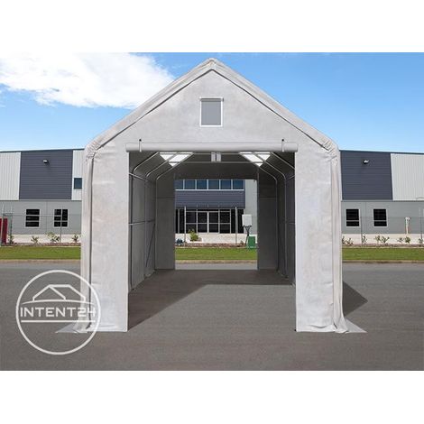 4x8m hangar TOOLPORT avec fenêtres dans le toit, porte 3x3m, PRIMEtex PVC 2300 N, anti-feu (1/4)