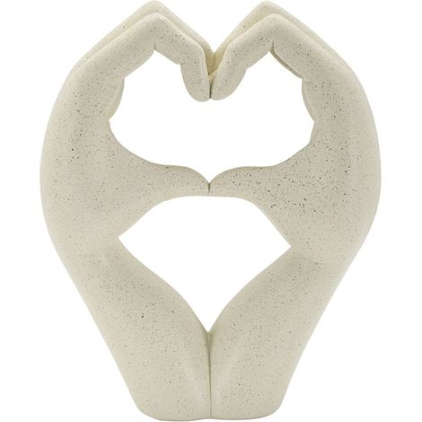 Scultura Love Stons in resina color crema