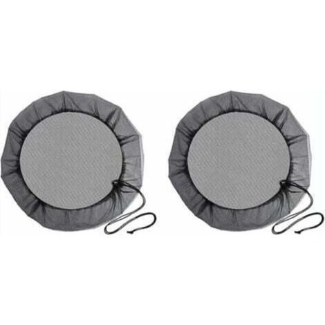 Filet de baril de pluie de diamètre 80 cm, 2 pièces filet de protection avec cordon de serrage, couverture anti-moustiques et animaux pour collecteur d'eau de pluie (1/4)