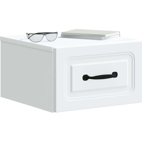 Maison Exclusive - Mobiletto da notte a muro 2 pcs Bianco 34,5 x 33 x 20 cm
