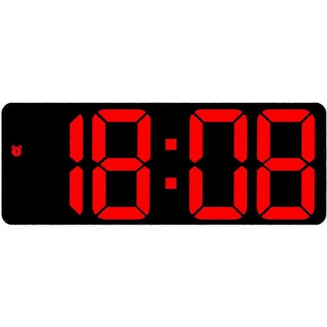 Réveil numérique à grand écran, fonction snooze, lecture facile, réveil de bureau LED multifonctionnel, fournitures de bureau, rouge Qinghai (1/5)