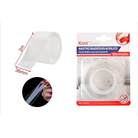 Nastro Biadesivo Acrilico Extra Forte Trasparente 36mm X 2MT (1/3)