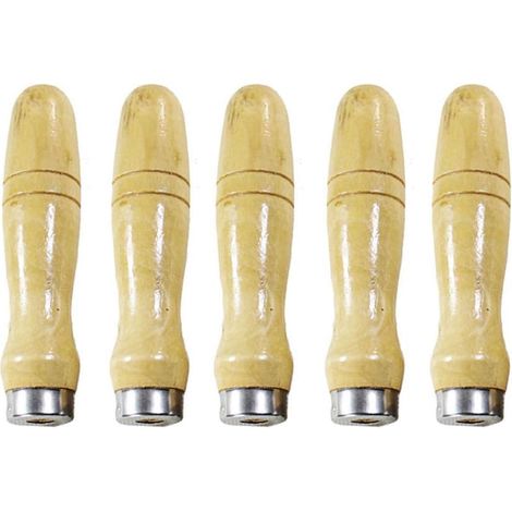 Pack de 5 Poignées en Bois pour Outil de Coupe Ergonomiques Trou de 6,8mm, Manche en Bois pour Lime Offrant un Meilleur Contrôle et Confort D'utilisation (1/5)