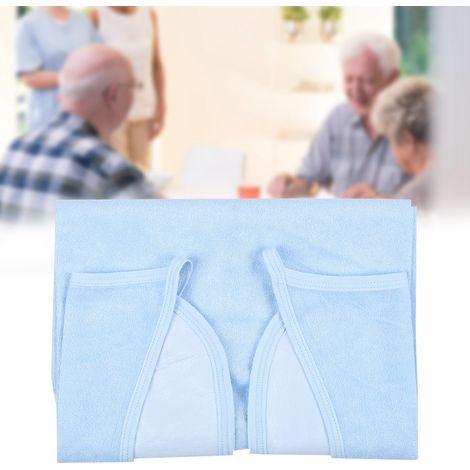 Bavoir Adulte Imperméable pour Personnes Âgées - Tablier de Repas Anti-Salive Bleu Clair (1/5)