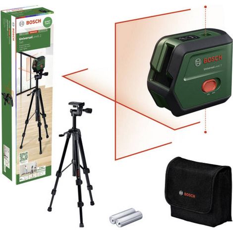 Bosch UniversalLevel 2 0603663F01 – Livella Laser a Croce con Autolivellamento, Raggio 12 m e Treppiede Incluso (1/5)