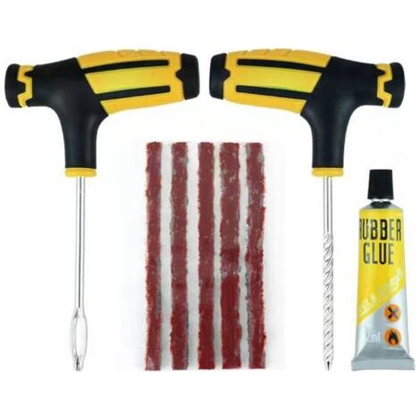 Kit Réparation Pneu, Kits de réparation de pneus, Kit Réparation Pneu Voiture, Kit Réparation Pneu Tubeless, pour Voitures, Motos, camions, VTT, tracteurs, Camping-Cars, SUV, Jeep