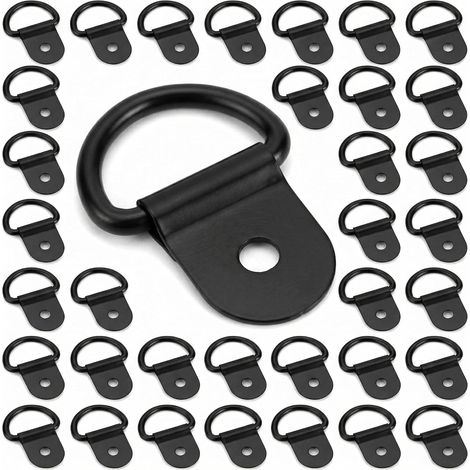 30 PCS Anneaux Arrimage Crochet Arrimage en Forme de D en Fer pour Remorque Camions Bateaux Autos (1/5)