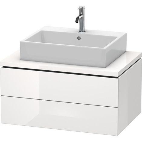 Meuble bas console L-CUBE 400x820x547mm blanc brillant lack